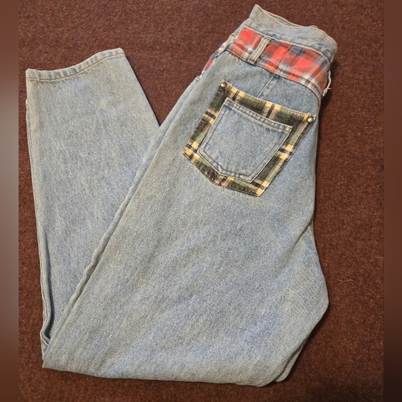 Vintage Traffic Size 9/10 Jeans With Patchwork Like New - Picture 2 of 10